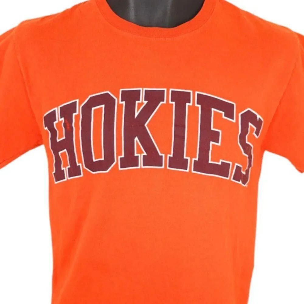 Virginia Tech Hokies T Shirt Mens Size Small Orange NCAA University Champion